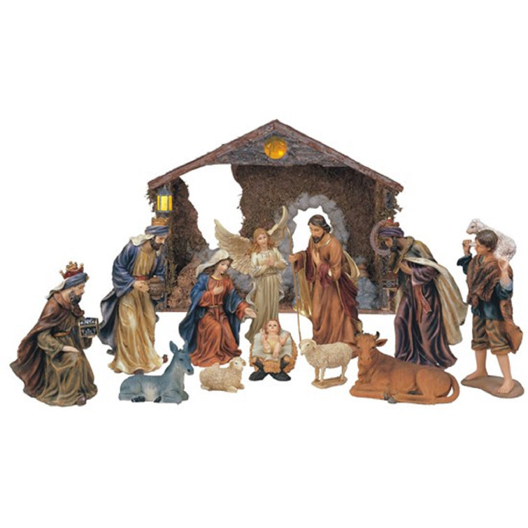 The Holiday Aisle® 12" Nativity Set with Manger Set Wayfair